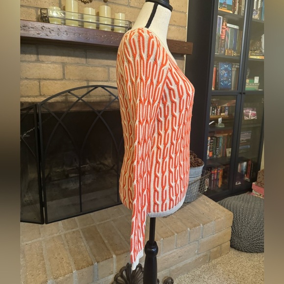 WILLOW & CLAY Orange & Ivory Knit Sweater - Medium - Picture 2 of 12